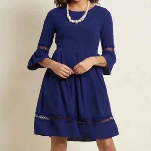 ModCloth Miles Of Marvelous Blue Bell Sleeve Dress Size XL - Picture 1 of 5